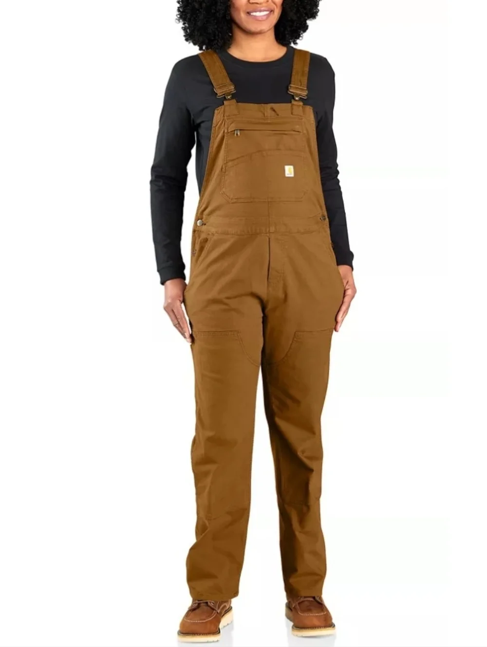 EUC Carhartt Women's Rugged Flex Loose Fit Canvas Bib Overalls - Picture 1 of 12